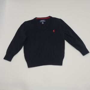 Polo Ralph Lauren toddler boys' black v-neck sweater size 2T